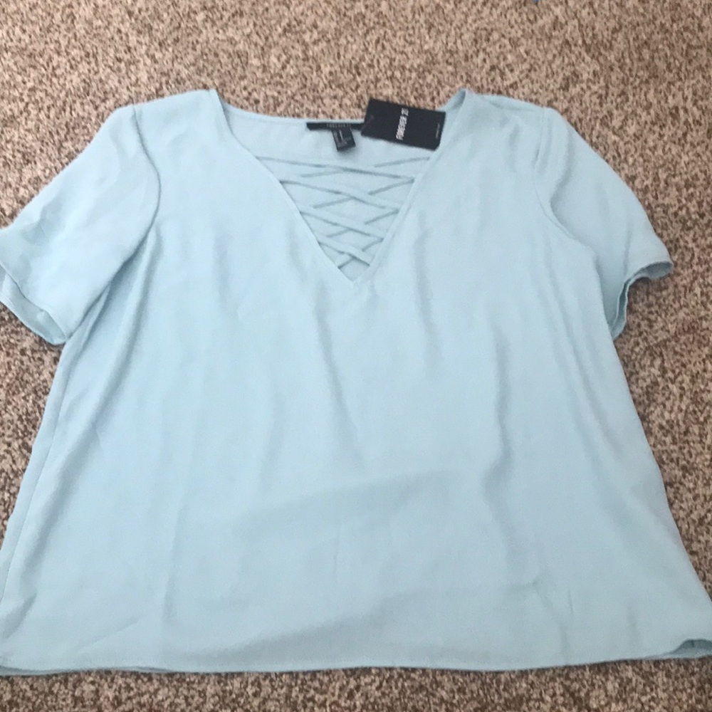 Forever 21 aqua blouse NWT